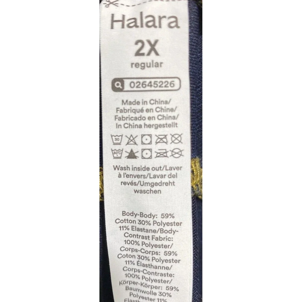 Halara Flex Denim Jeans Womens 2X Blue Medium Wash Relaxed Wide Leg Stretch Plus